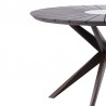 Armen Living Sachi Outdoor Dark Eucalyptus Wood and Concrete Round Dining Table-  Half 