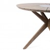 Armen Living Sachi Outdoor Light Eucalyptus Wood and Concrete Round Dining Table- Half View