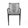 Armen Living Sachi and Nabila Outdoor 5 Piece Dark Eucalyptus and Concrete Dining Set - Chair Front