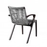 Armen Living Sachi and Nabila Outdoor 5 Piece Dark Eucalyptus and Concrete Dining Set- Chair Back