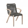 Armen Living Sachi and Nabila Outdoor 5 Piece Light Eucalyptus and Concrete Dining Set- Chair