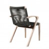 Armen Living Nabila Outdoor Light Eucalyptus Wood and Charcoal Rope Dining Chairs - Back