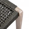 Armen Living Nabila Outdoor Light Eucalyptus Wood and Charcoal Rope Dining Chairs - Corner