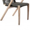 Armen Living Nabila Outdoor Light Eucalyptus Wood and Charcoal Rope Dining Chairs - Legs