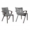 Armen Living Nabila Outdoor Light Eucalyptus Wood and Gray Rope Dining Chairs - Set