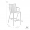 Armen Living Nabila Outdoor Dark/Light Eucalyptus Wood And Charcoal/Grey Rope Counter And Bar Height Stool 08