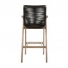 Armen Living Nabila Outdoor Light Eucalyptus Wood and Charcoal Rope Counter and Bar Height Stool- Back View