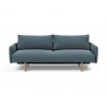 Innovation Living Frode Dark Styletto Sofa Bed Walnut Arms - Vivus Dusty Blue - Front