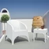 Miami Square Resin Side Table White - Miami Square Resin Side Table White