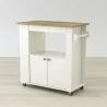 Anderson Teak Aston 33.5" Kitchen Cart - Angled 2 and Empty  - Anderson Teak Aston 33.5" Kitchen Cart - Angled 2 and Empty 