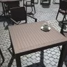 Orlando Resin Wickerlook Square Dining Table - Dark Gray - Front - Orlando Resin Wickerlook Square Dining Table - Dark Gray - Front