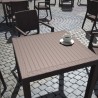 Orlando Resin Wickerlook Square Dining Table - Dark Gray - Front