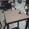 Orlando Resin Wickerlook Square Dining Table - Dark Gray - Front - Orlando Resin Wickerlook Square Dining Table - Dark Gray - Front