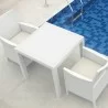 Orlando Resin Wickerlook Square Dining Table - White - Front - Orlando Resin Wickerlook Square Dining Table - White - Front