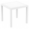 Orlando Resin Wickerlook Square Dining Table - White - Angled