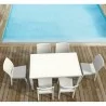 Orlando Wickerlook Rectangle Dining Set - White - Orlando Wickerlook Rectangle Dining Set - White