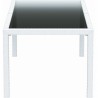 Miami Resin Wickerlook Rectangle Dining Table White 71 inch - Side