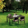 Miami Resin Wickerlook Rectangle Dining Table Brown 71 inch