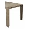 Alpine Furniture Seashore Fixed Top Dining Table in Antique Natural - Leg Close-up - Alpine Furniture Seashore Fixed Top Dining Table in Antique Natural - Leg Close-up