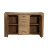  Alpine Furniture Seashore Sideboard in Antique Natural - Drawers Opened