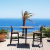 Riva Werzalit Top Square Bar Height Table Brown 27.5 inch