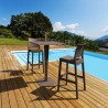 Riva Werzalit Top Square Bar Height Table Brown 27.5 inch