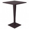 Riva Werzalit Top Square Bar Height Table Brown 27.5 inch - Angled