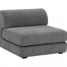 Sunpan Harmony Modular Armless Chair in Danny Dark Grey - Front Side Angle