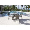 Hospitality Rattan Patio Ultra 5-Piece Stackable Woven Armchair Dining Set with Cushions