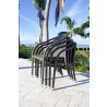 Hospitality Rattan Patio Ultra 5-Piece Stackable Woven Armchair Dining Set with Cushions 003