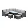 Hospitality Rattan Patio Ultra 5-Piece Sectional Dining Set with Cushions 004 - Hospitality Rattan Patio Ultra 5-Piece Sectional Dining Set with Cushions 004
