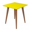 Utopia 19.68" High Square End Table - Yellow and Maple Cream 