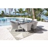 Hospitality Rattan Patio Athens 7-Piece Woven Armchair Dining Set with Cushions Outdoor View