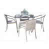 Hospitality Rattan Patio Athens 5-Piece Armchair Dining Set with Cushions