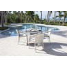 Hospitality Rattan Patio Athens 5-Piece Armchair Dining Set with Cushions Outdoor View