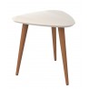 Utopia 19.68" High Triangle End Table With Splayed Wooden Legs in Off White