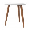 Utopia 19.68" High Triangle End Table With Splayed Wooden Legs in White Gloss - Side