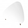 Utopia 19.68" High Triangle End Table With Splayed Wooden Legs in White Gloss - Top View