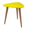 Utopia 19.68" High Triangle End Table With Splayed Wooden Legs in Yellow