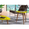 Utopia 19.68" High Triangle End Table With Splayed Wooden Legs in Yellow