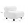 Zuo Modern Rahat Accent Chair in White - With Dimensions