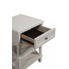 Alpine Furniture Potter 1 Drawer Nightstand With Shelves in White - Front Side Opened Angle