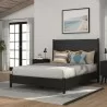 Alpine Furniture Flynn Mid Century Modern Full Size Panel Bed, Black - Lifestyle - Alpine Furniture Flynn Mid Century Modern Full Size Panel Bed, Black - Lifestyle