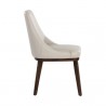 Sunpan Jody Dining Chair in Linea Light Grey Leather - Set of Two - Side Angle