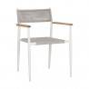 Sunpan Kona Stackable Dining Armchair White - Set of Two - Front Side Angle