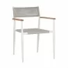 Sunpan Kona Stackable Dining Armchair White - Set of Two - Front Side Angle - Sunpan Kona Stackable Dining Armchair White - Set of Two - Front Side Angle