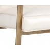 Sunpan Kristoffer Lounge Chair - Vintage Vanilla Leather - Seat Closeup Angle