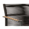 Alfresco Home Jakarta Deep Seating Love Seat - Black - Seat Closeup Angle