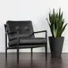 Sunpan Gilmore Lounge Chair Black - Black Leather - Lifestyle - Sunpan Gilmore Lounge Chair Black - Black Leather - Lifestyle