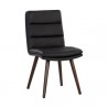 Sunpan Zelia Dinng Chair - Linea Black Leather - Set of Two - Front Side Angle